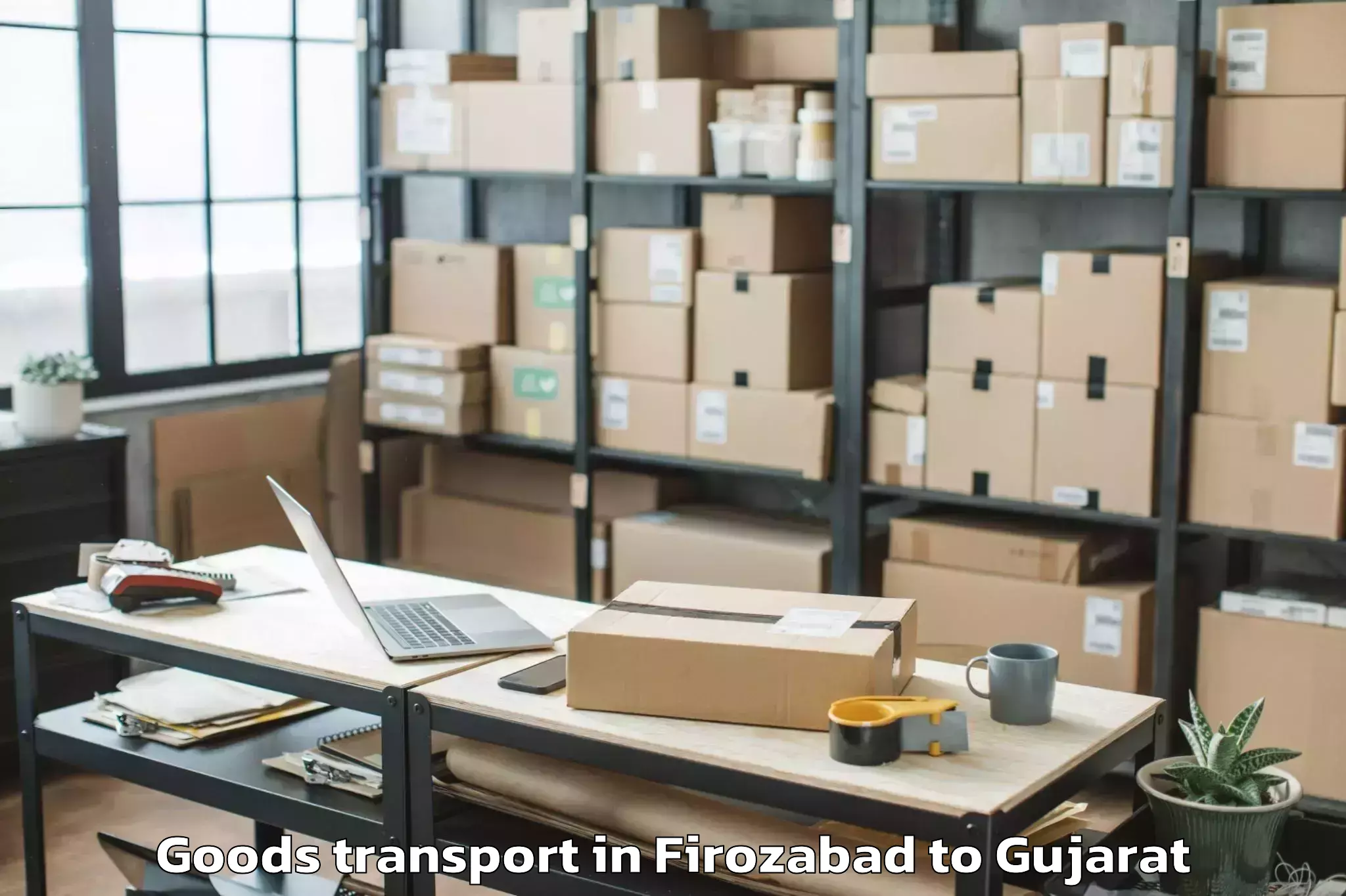 Quality Firozabad to Dhuvaran Goods Transport